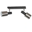 anne light & home Luminaire de plafond FJORGARD à 2 flammes E27 IP20, noir gradable
