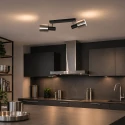 anne light & home Luminaire de plafond FJORGARD à 2 flammes E27 IP20, noir gradable