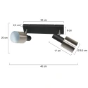 anne light & home Luminaire de plafond FJORGARD à 2 flammes E27 IP20, noir gradable