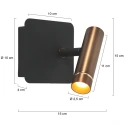 Mexlite wall luminaire LUMO 1 flame IP20, bronze dimmable