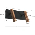 Mexlite wall luminaire LUMO 2 flames IP20, bronze dimmable