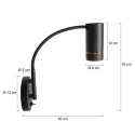 Mexlite ceiling luminaire DOWNLUME 1 flame GU10 IP20, black dimmable