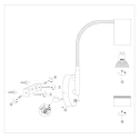 Mexlite ceiling luminaire DOWNLUME 1 flame GU10 IP20, black dimmable