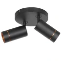 Luminaire de plafond DOWNLUME à 2 flammes GU10 IP20, noir gradable