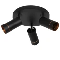 Luminaire de plafond DOWNLUME 3 flammes GU10 IP20, noir gradable
