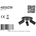 Mexlite Luminaire de plafond DOWNLUME 3 flammes GU10 IP20, noir gradable