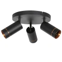 Mexlite Luminaire de plafond DOWNLUME 3 flammes GU10 IP20, noir gradable