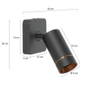 Mexlite ceiling luminaire DOWNLUME 1 flame GU10 IP20, black dimmable