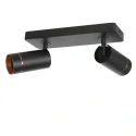 Mexlite Luminaire de plafond DOWNLUME à 2 flammes GU10 IP20, noir gradable