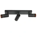 Luminaire de plafond DOWNLUME 3 flammes GU10 IP20, noir gradable