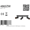 Mexlite ceiling luminaire DOWNLUME 3 flames GU10 IP20, black dimmable