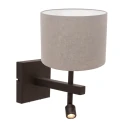Steinhauer wall luminaire STANG 2 flames E27 IP20, cocoa dimmable