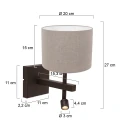 Steinhauer wall luminaire STANG 2 flames E27 IP20, cocoa dimmable