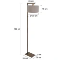 Steinhauer Lampadaire STANG E27 IP20, gradable