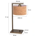Steinhauer Lampe de table STANG E27 IP20, gradable