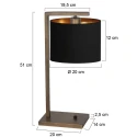 Steinhauer Lampe de table STANG E27 IP20, gradable
