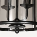 Steinhauer Luminaire à suspension PIMPERNEL à 2 flammes E14 IP20, noir gradable