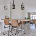 Steinhauer Luminaire à suspension PIMPERNEL à 2 flammes E14 IP20, noir gradable