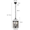 Steinhauer Luminaire à suspension PIMPERNEL à 2 flammes E14 IP20, noir gradable
