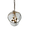 Steinhauer Luminaire à suspension PIMPERNEL 4 flammes E14 IP20, bronze, transparent gradable