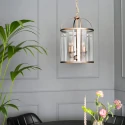 Steinhauer Luminaire à suspension PIMPERNEL 4 flammes E14 IP20, bronze, transparent gradable