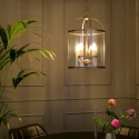Steinhauer Luminaire à suspension PIMPERNEL 4 flammes E14 IP20, bronze, transparent gradable