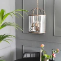 Steinhauer Luminaire à suspension PIMPERNEL 4 flammes E14 IP20, bronze, transparent gradable