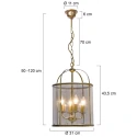 Steinhauer Luminaire à suspension PIMPERNEL 4 flammes E14 IP20, bronze, transparent gradable