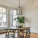 Steinhauer Luminaire à suspension PIMPERNEL 4 flammes E14 IP20, noir gradable