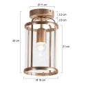 Steinhauer Luminaire de plafond PIMPERNEL à 1 flamme E27 IP20, bronze, transparent gradable