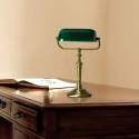 Steinhauer Lampe de table ANCILLA à 1 flamme E27 IP20, vert, bronze gradable