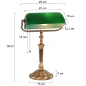 Steinhauer Lampe de table ANCILLA à 1 flamme E27 IP20, vert, bronze gradable