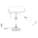 Steinhauer Lampe de table ANCILLA à 1 flamme E27 IP20, bronze, blanche gradable