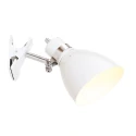 Steinhauer Lampe à pince SPRING avec interrupteur, avec prise de courant, réglable E27 IP20, blanc mat 