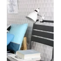 Steinhauer Lampe à pince SPRING avec interrupteur, avec prise de courant, réglable E27 IP20, blanc mat 
