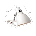 Steinhauer Lampe à pince SPRING avec interrupteur, avec prise de courant, réglable E27 IP20, blanc mat 