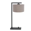 Steinhauer table lamp STANG down, with switch, with shade, with plug E27 IP20, black matt dimmable