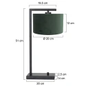 Steinhauer table lamp STANG down, with switch, with shade, with plug E27 IP20, black matt dimmable
