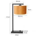 Steinhauer table lamp STANG down, with switch, with shade, with plug E27 IP20, black matt dimmable