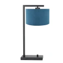 Steinhauer table lamp STANG down, with switch, with shade, with plug E27 IP20, black matt dimmable