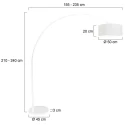 Steinhauer floor lamp SPARKLED LIGHT cylindrical, with switch, with shade, with plug, adjustable E27 IP20, white matt 