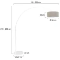Steinhauer floor lamp SPARKLED LIGHT cylindrical, with switch, with shade, with plug, adjustable E27 IP20, white matt 