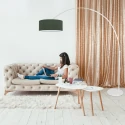 Steinhauer floor lamp SPARKLED LIGHT cylindrical, with switch, with shade, with plug, adjustable E27 IP20, white matt 