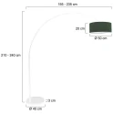 Steinhauer floor lamp SPARKLED LIGHT cylindrical, with switch, with shade, with plug, adjustable E27 IP20, white matt 