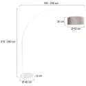 Steinhauer floor lamp SPARKLED LIGHT cylindrical, with switch, with shade, with plug, adjustable E27 IP20, white matt 