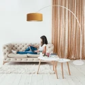 Steinhauer floor lamp SPARKLED LIGHT cylindrical, with switch, with shade, with plug, adjustable E27 IP20, white matt 