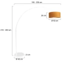 Steinhauer floor lamp SPARKLED LIGHT cylindrical, with switch, with shade, with plug, adjustable E27 IP20, white matt 