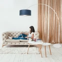 Steinhauer floor lamp SPARKLED LIGHT cylindrical, with switch, with shade, with plug, adjustable E27 IP20, white matt 