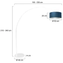 Steinhauer floor lamp SPARKLED LIGHT cylindrical, with switch, with shade, with plug, adjustable E27 IP20, white matt 