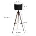 Mexlite floor lamp TRIEK 1 flame, with switch, with shade E27 IP20, wood, antique 